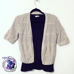 Apt. 9 Cropped Short Sleeve Cardigan Bolero Shrug